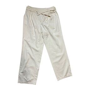 Who What Wear Pants Trouser Natural waist 100 % cotton Light Tan Khaki  with bel